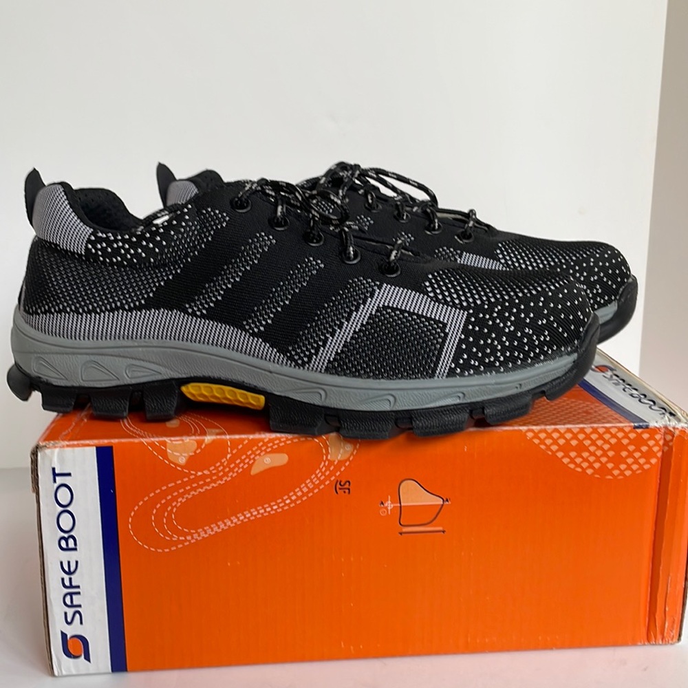 Safety shoes steel toe laced up heavy duty nonslip sole work shoes size 10 - Picture 2 of 12